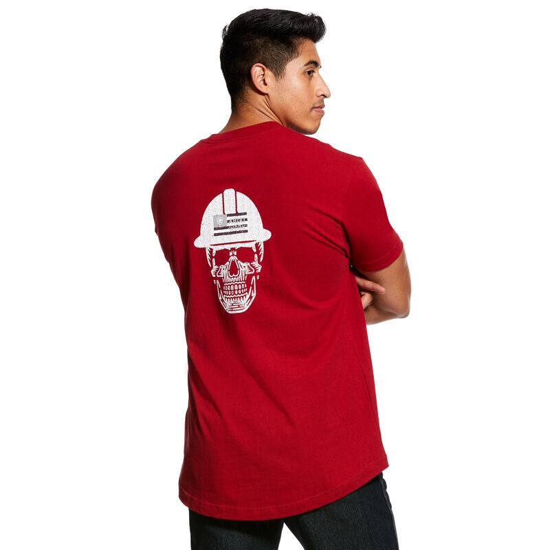 Camisetas Ariat Rebar Cotton Strong Roughneck Graphic Rojas Hombre - Chile 820-EJLIXS